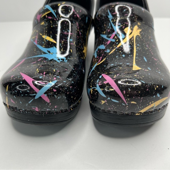 Dansko Black Color Splash Slip On Comfort Clog Mules Nurse Medical Shoes EU 40 - Picture 5 of 16